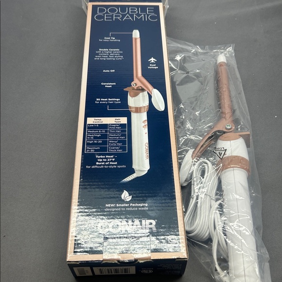 Conair Double Ceramic Curling Iron.  New no tags. - Picture 3 of 4